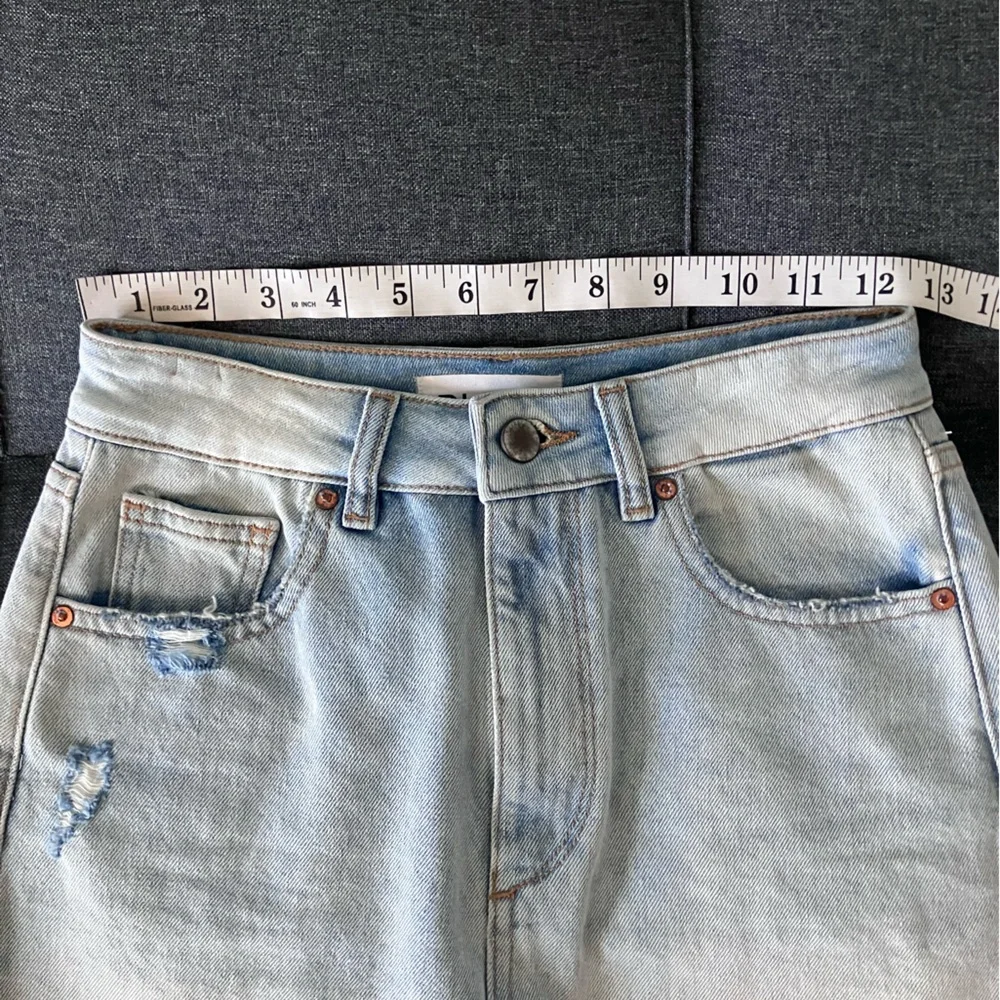 DL1961 Georgia High Waited Light Wash Denim Raw Hem Skirt Size XS - Picture 6 of 9